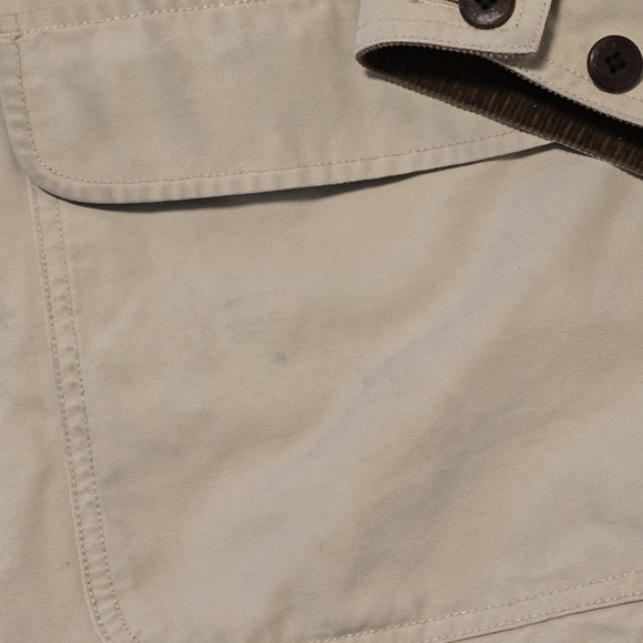 LL BEAN Barn Coat Men’s Large Beige Corduroy Collar Cord Trim Jacket - Picture 10 of 10